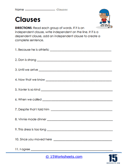 Clauses Worksheets - 15 Worksheets Library