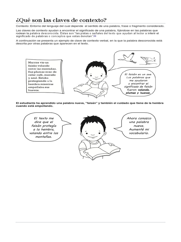 Qué Son Las Claves de Contexto PDF Palabra Comprensión lectora