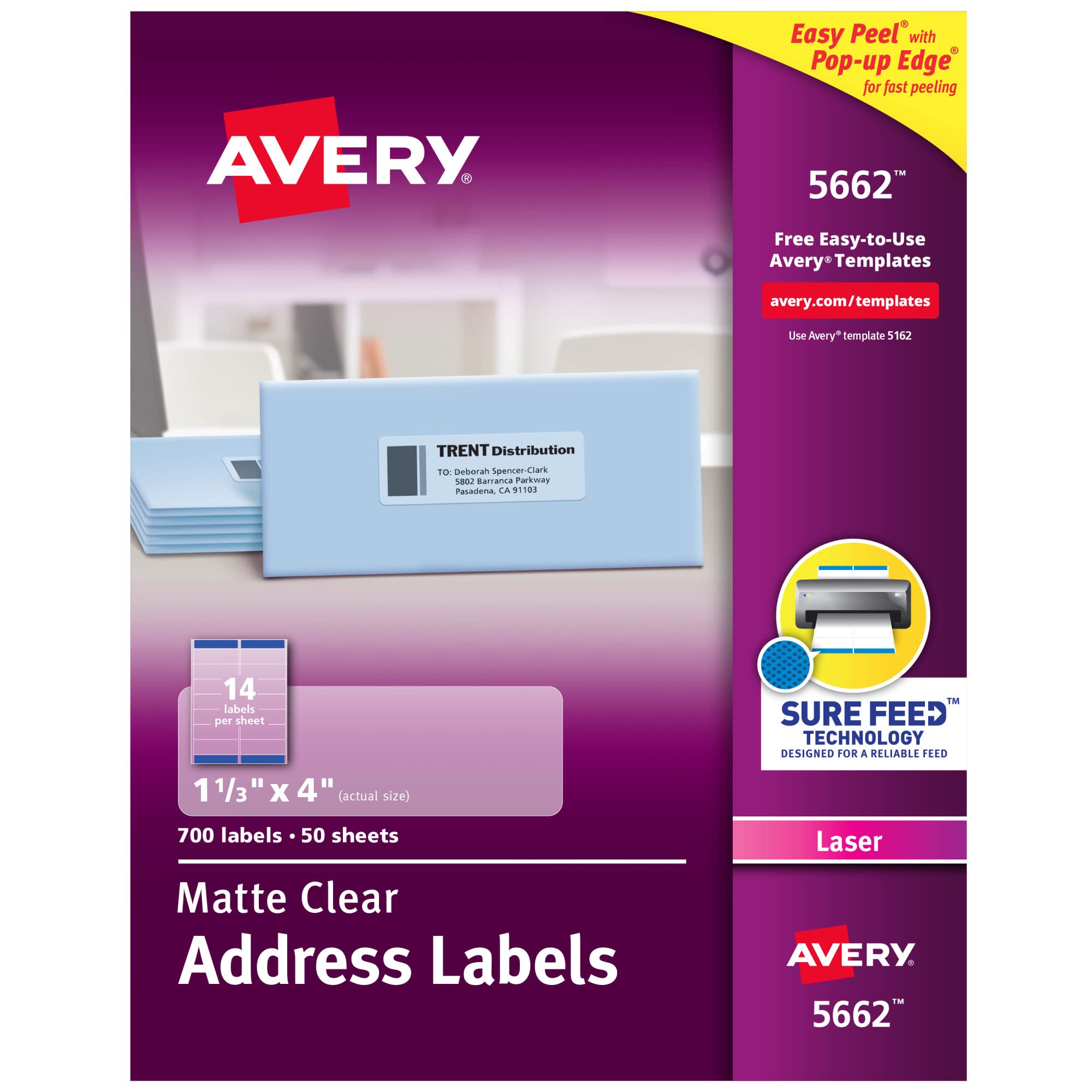 Crystal Clear Address Labels 38.1 x 21.2 mm, Laser, Permanent