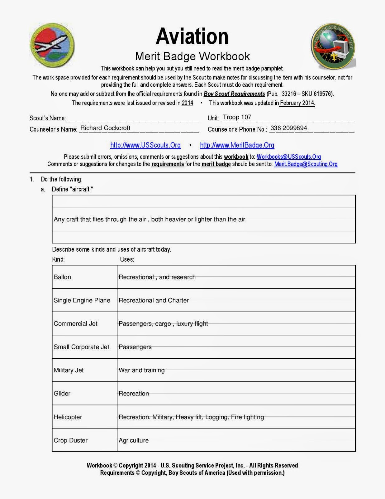 climbing merit badge worksheet answers