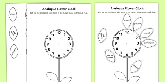 clock cut out worksheet