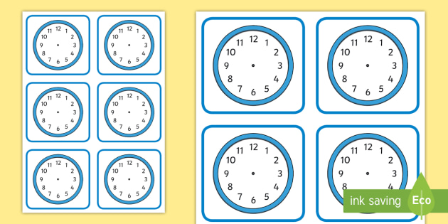 clock face worksheet