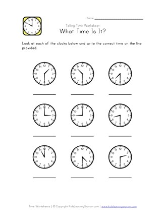 Telling Time Worksheet - 30 Minute Intervals | All Kids Network