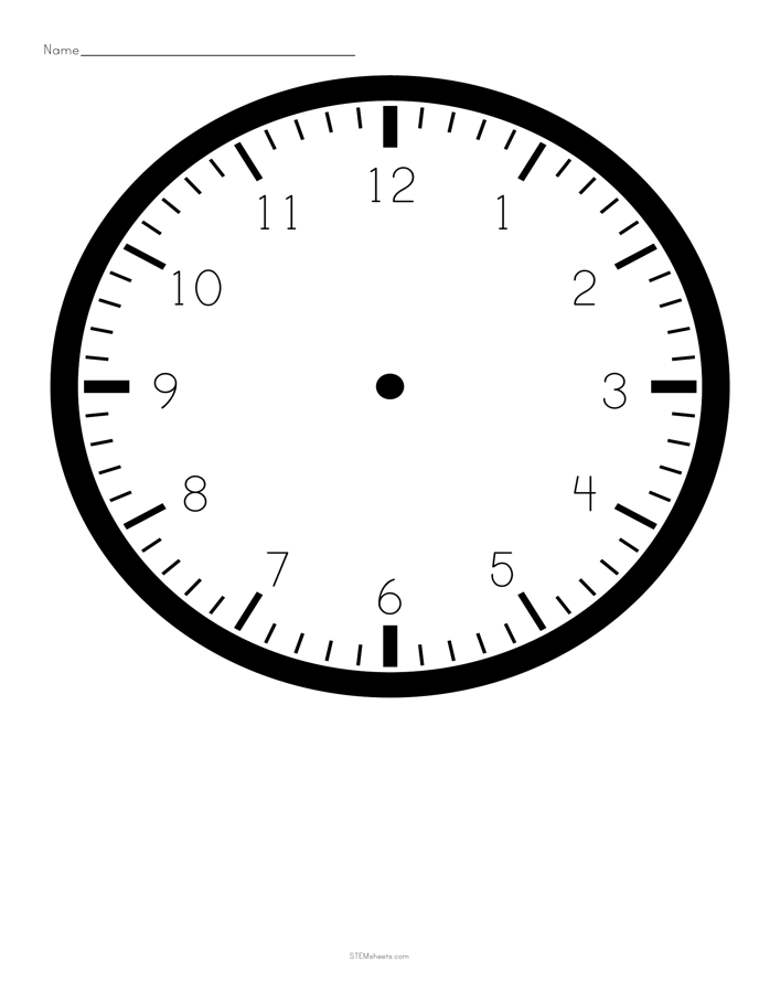 Blank Clock Faces Worksheet STEM Sheets Worksheets Library