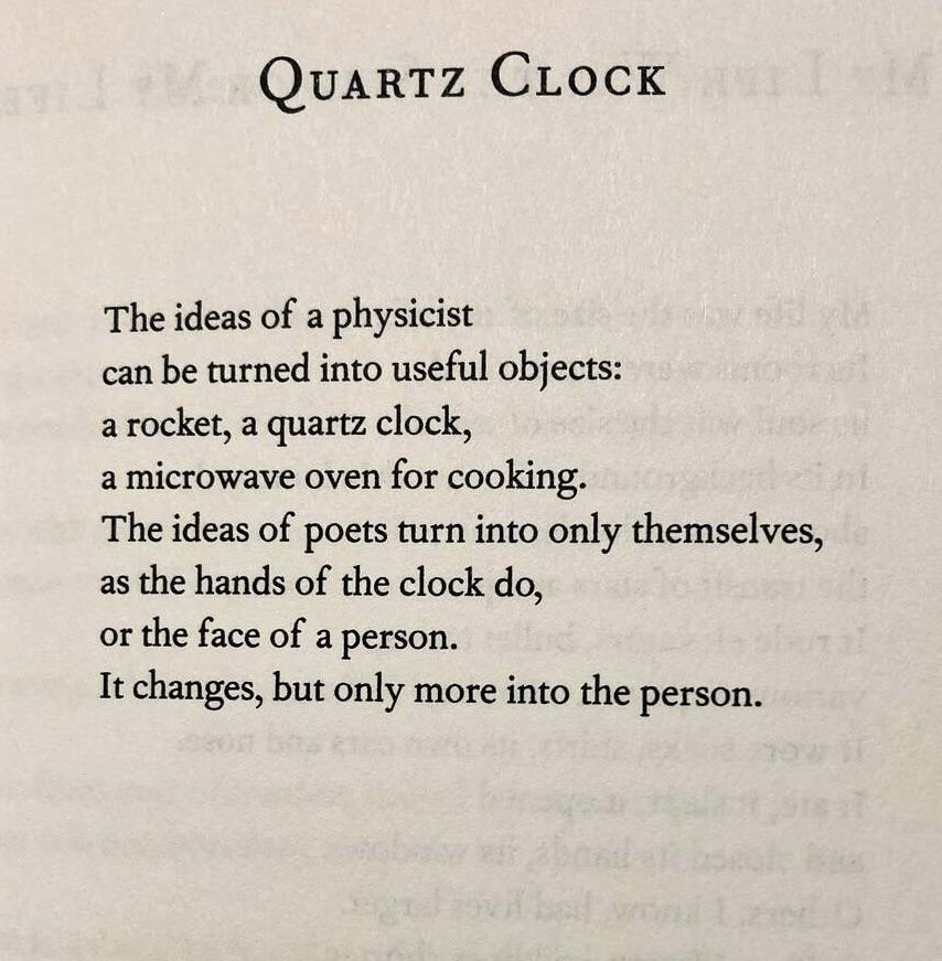POEM] Quartz Clock by Jane Hirshfield r/Poetry Worksheets Library