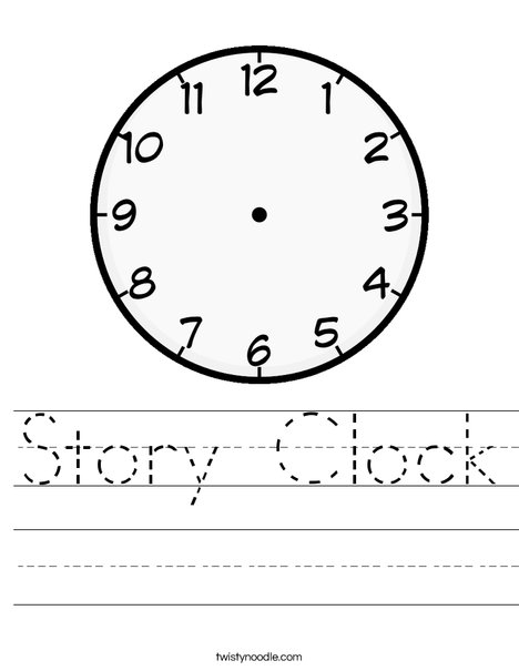 Story Clock Worksheet - Twisty Noodle