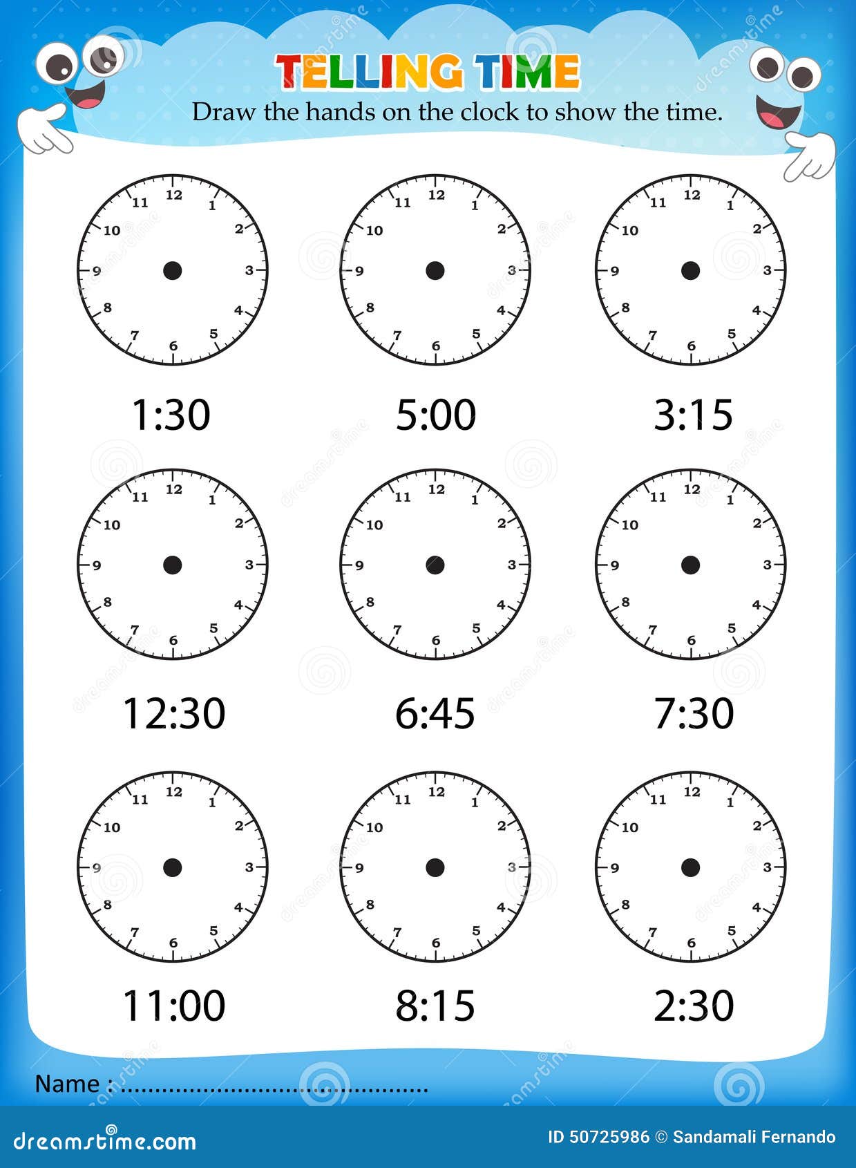 Time Worksheet Stock Illustrations - 2,296 Time Worksheet Stock ...