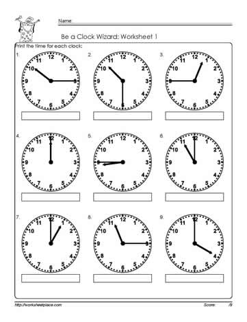 Telling-Time-to-The Quarter-Worksheet-1 Worksheets