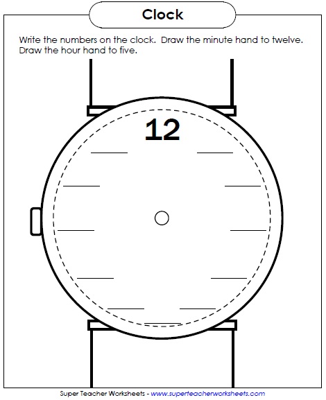 Worksheet Kids - Clock template with hour number | Facebook