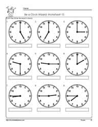 Telling Time To Quarter Hour Worksheets