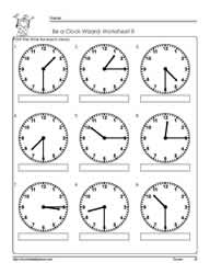 Telling Time To Quarter Hour Worksheets