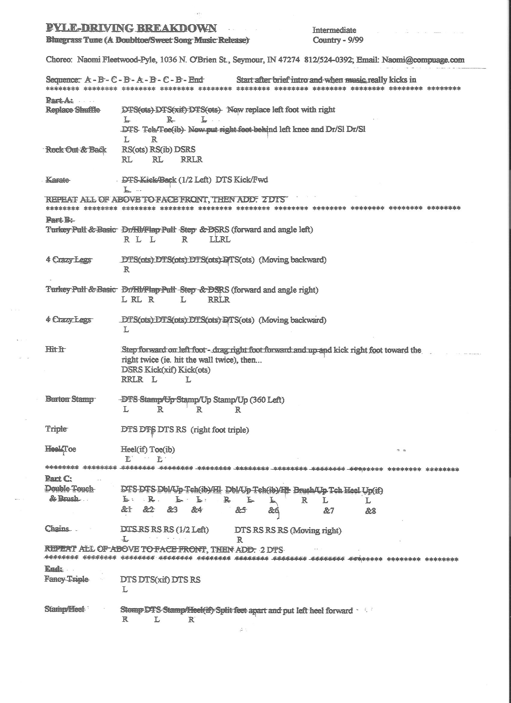Naomi Cue Sheets
