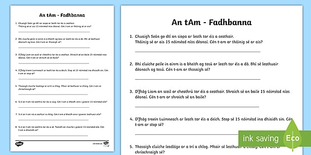 An Clog Analóg Fadhbanna Bileog Gníomhaíochta - Twinkl