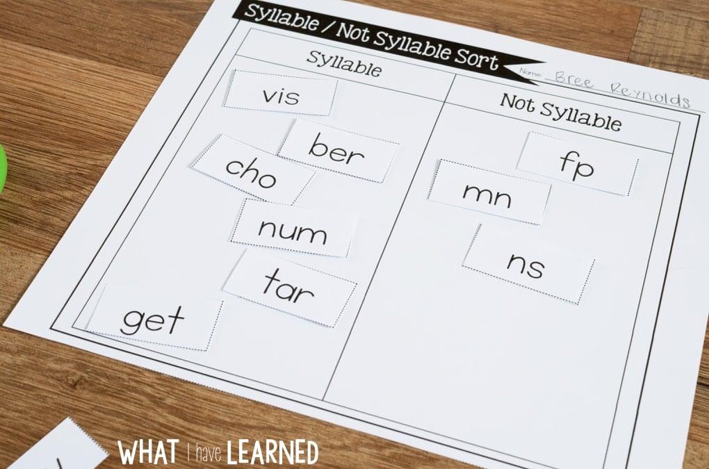 Open and Closed Syllables Games and Activities