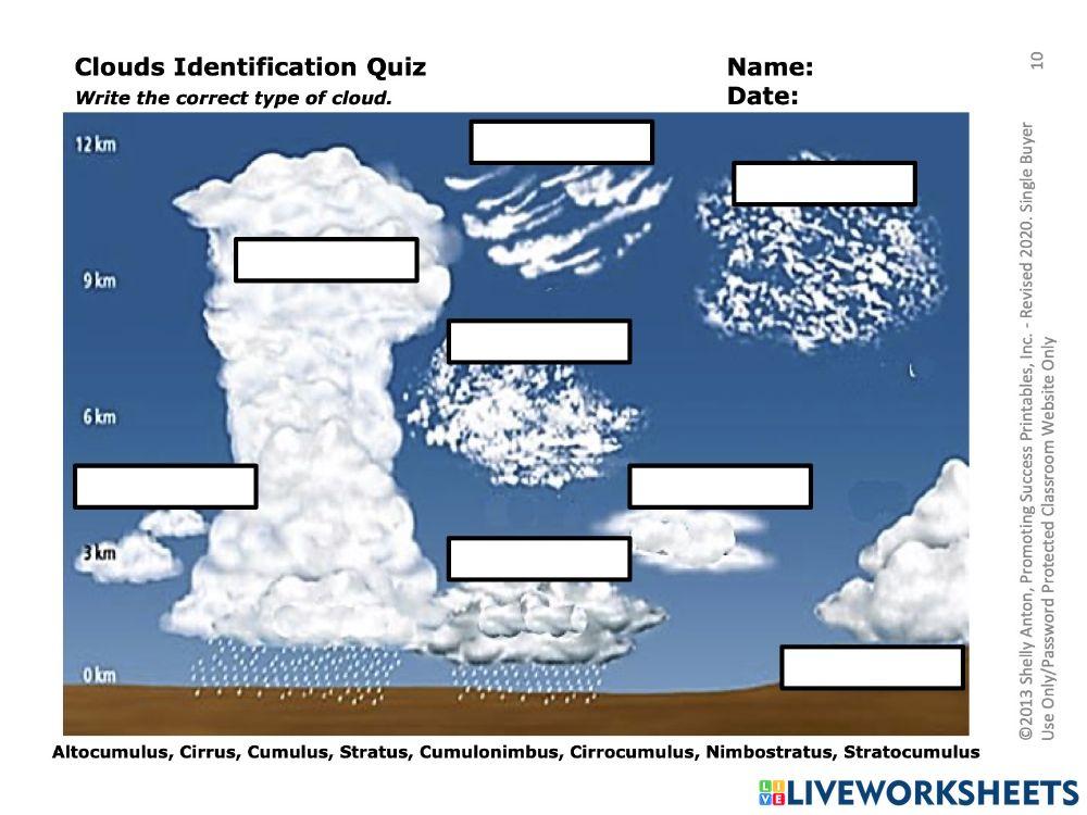 Types of clouds online exercise for | Live Worksheets - Worksheets Library