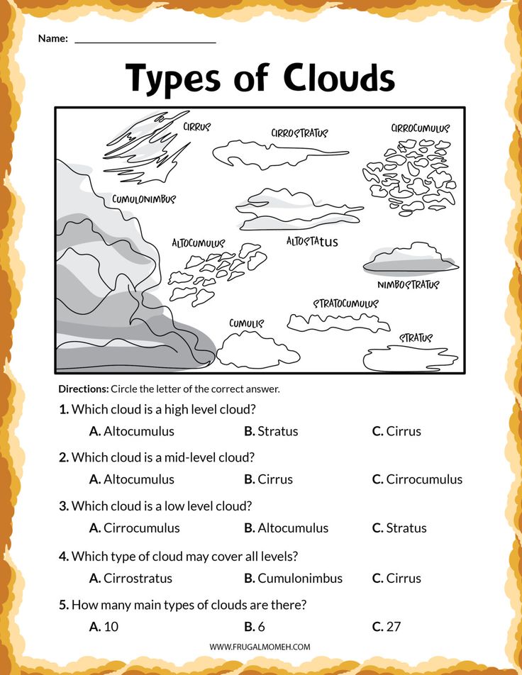 Free Printable Clouds Activity Sheets | Cloud activities, Clouds ...
