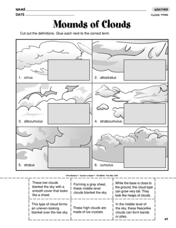 clouds worksheet