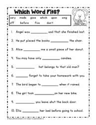 Second Grade Reading Worksheets