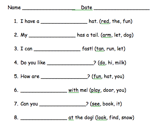 Cloze worksheets  