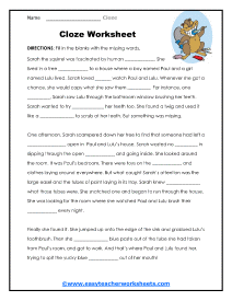 Cloze Worksheets