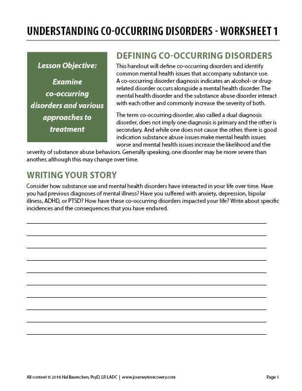 Understanding Co-Occurring Disorders - Worksheet 1 (COD) - Journey ...