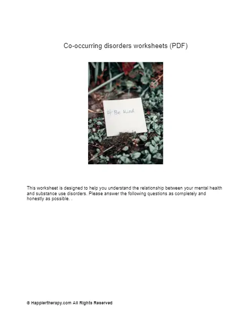 Co-occurring Disorders Worksheets (PDF) | HappierTHERAPY