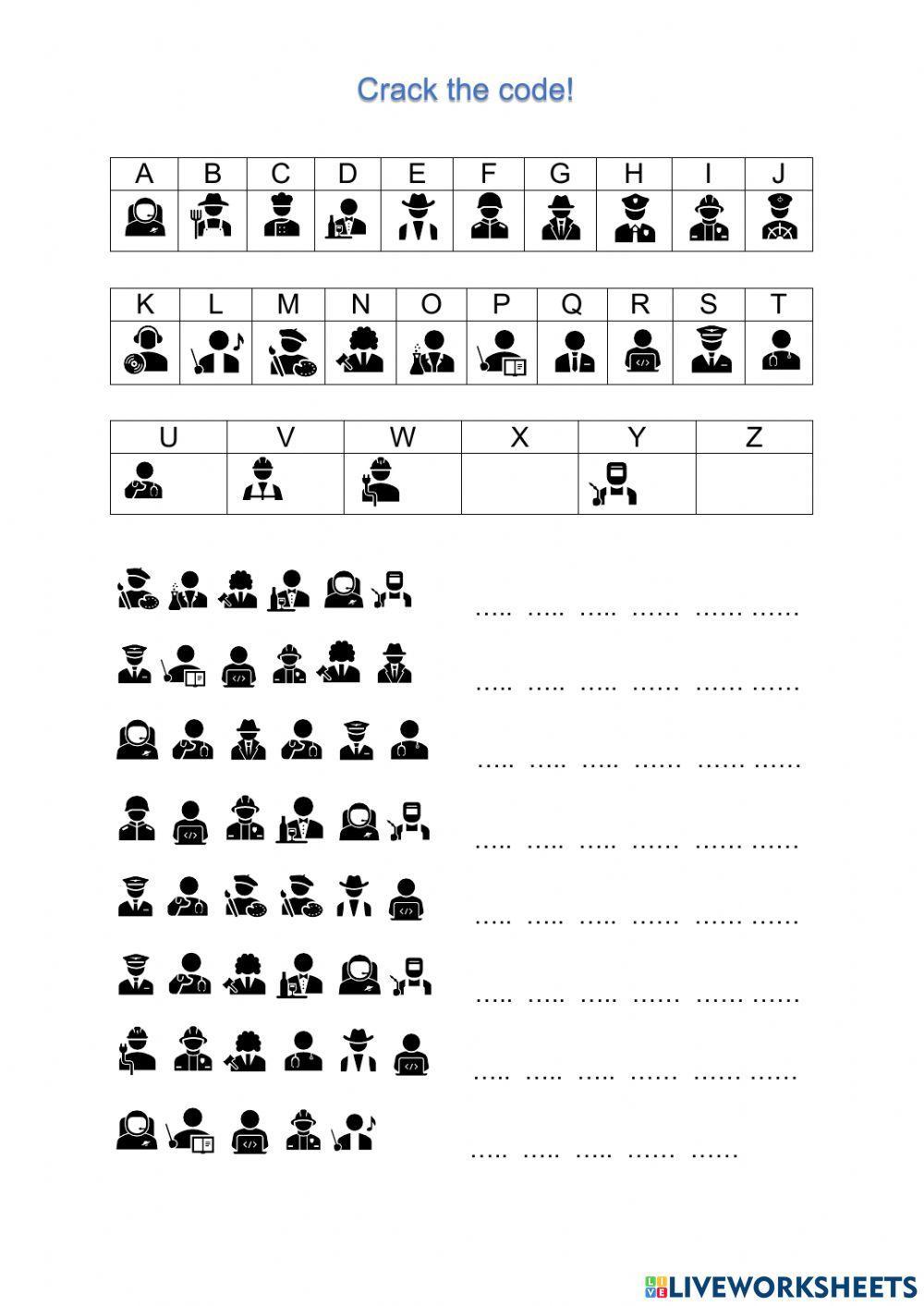 Crack the code worksheet | Live Worksheets - Worksheets Library
