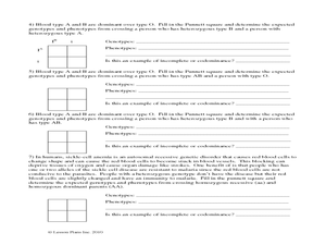 codominance worksheet