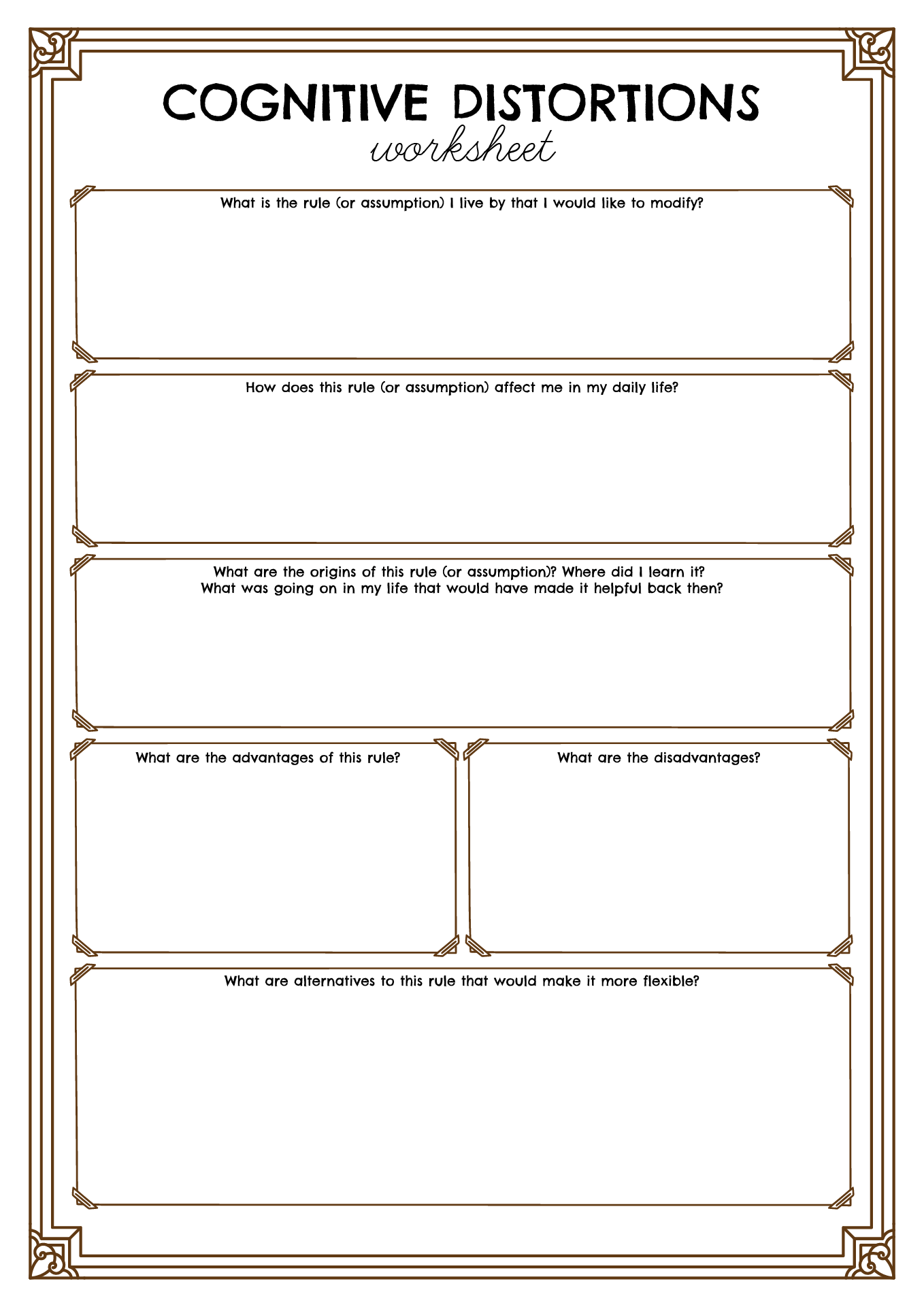 10 Cognitive Distortions Worksheets For Therapy - Free PDF at ...