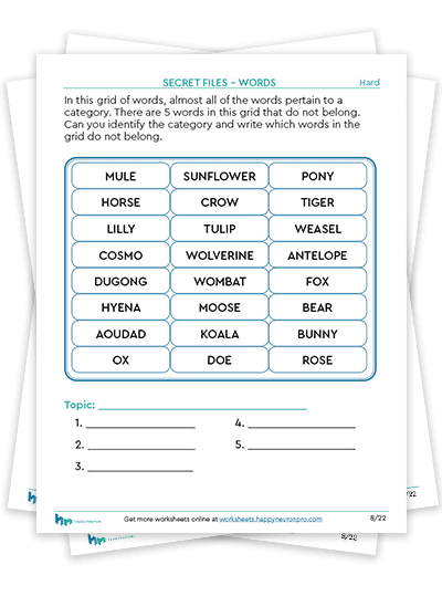 Verbal Attention Worksheet Packet | Printable PDF