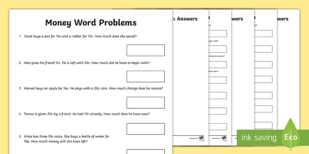Grade 6 Money Worksheets I Resource I  (teacher made)