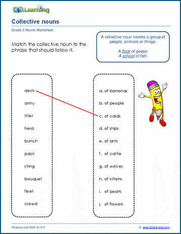 Collective nouns worksheets for grade 3 | Worsheets library
