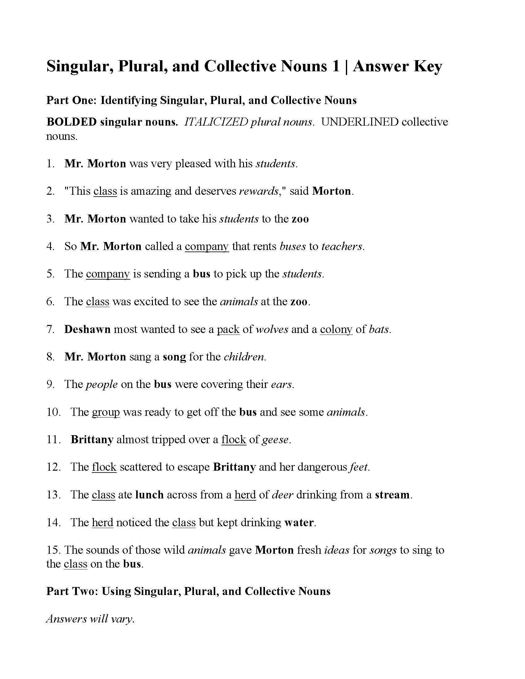 collective nouns worksheet pdf