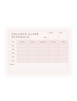 Free Adorable Pink College Class Schedule Template In Google Docs