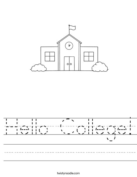 Hello College Worksheet - Twisty Noodle