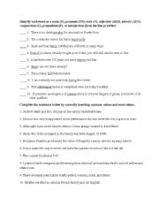 Parts of Speech, Commas, Colons and Semi-colons - ESL worksheet by ...