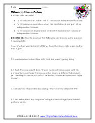 colon worksheet with answers
