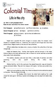 colonial period worksheet
