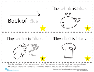 color blue worksheet preschool