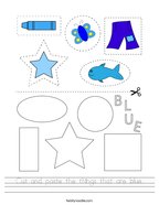 color blue worksheet preschool
