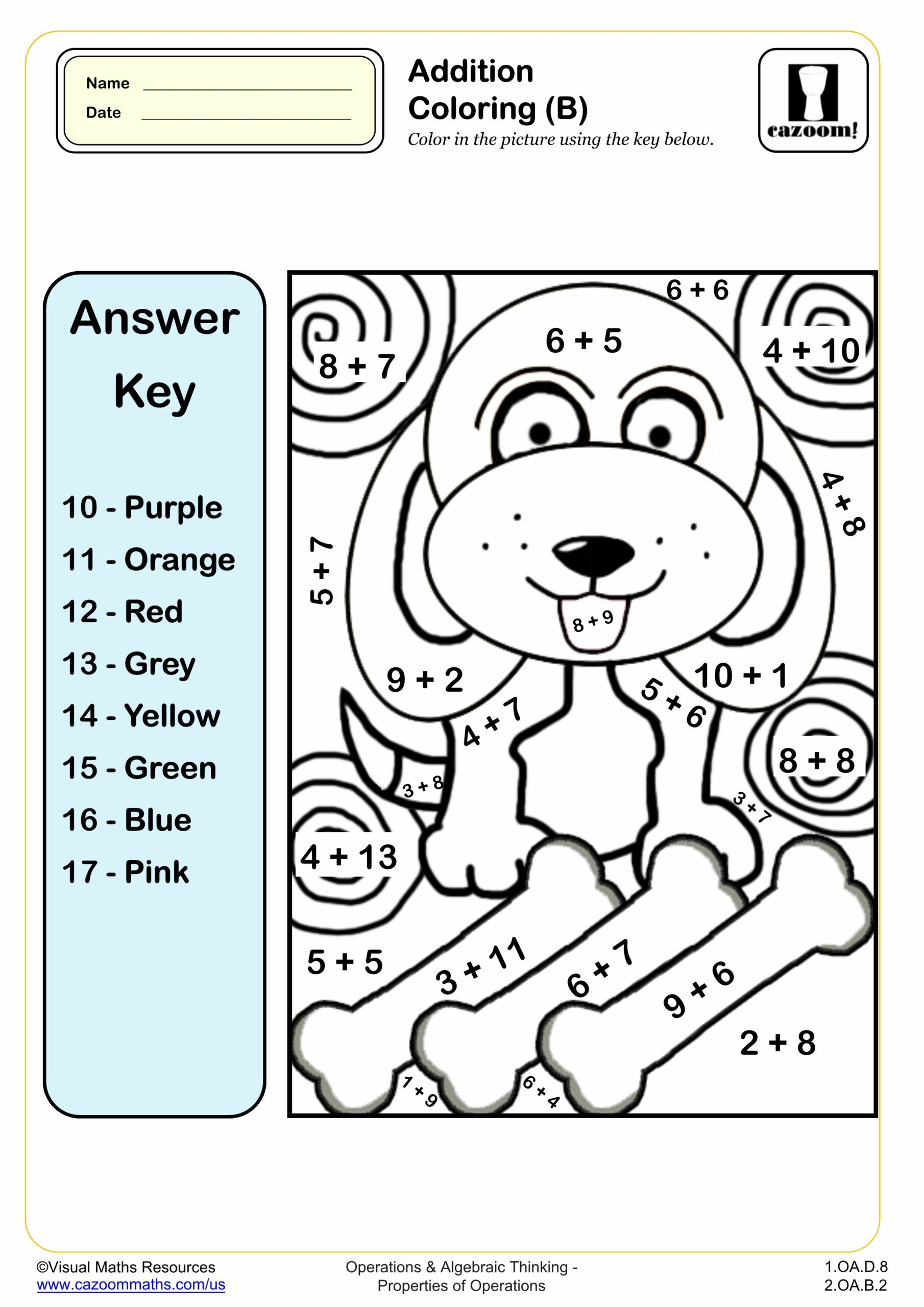 Spring Color By Number Worksheets | Math coloring worksheets, Kids ...