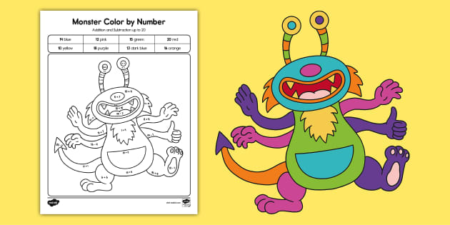 color by addition worksheet first grade