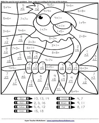 FREE Printable Parrot Addition Coloring Page