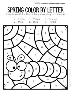 color by letter worksheet for