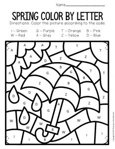 color by letter worksheet for