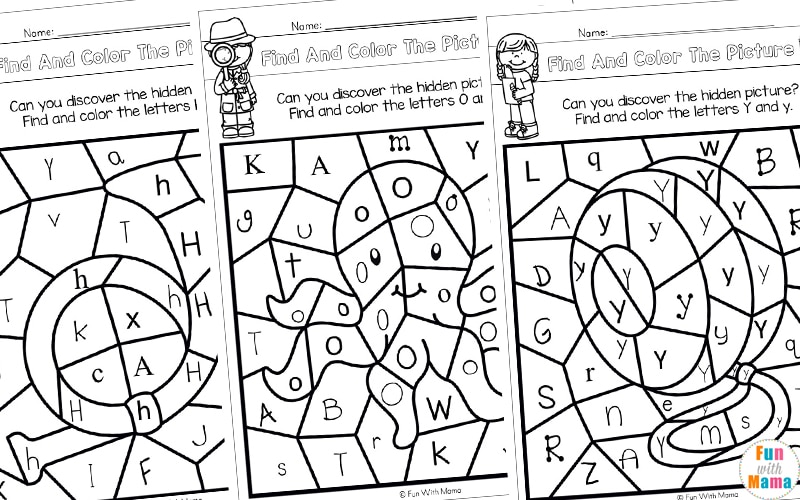 color by letter worksheet for