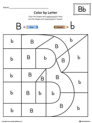 color by letter worksheet for