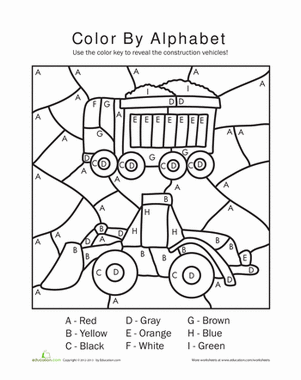 color by letter worksheet for