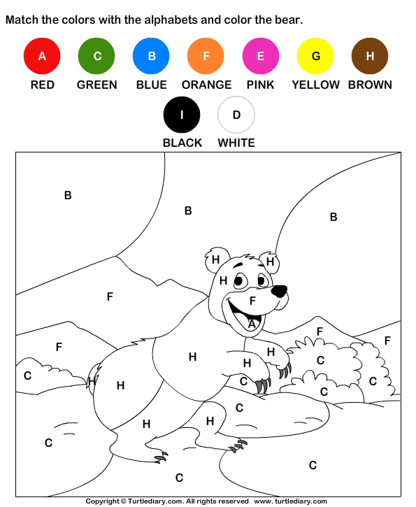 color by letter worksheet