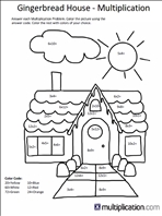 Free Christmas Multiplication Coloring Worksheets - Multiplication.com